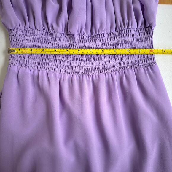 Lovers and Friends Arden Midi Chiffon with Side Seam Slits Dress Purple Lilac  S - Picture 13 of 15